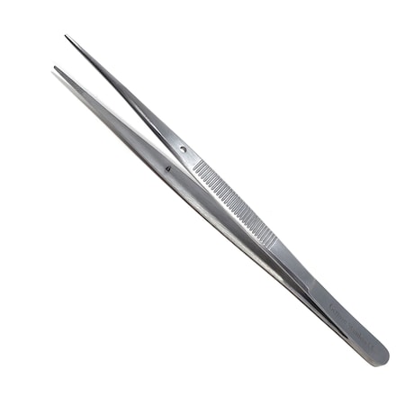 Precision Serrated Tip Tweezers 6 W/ Alignment Pin, Stainless Steel